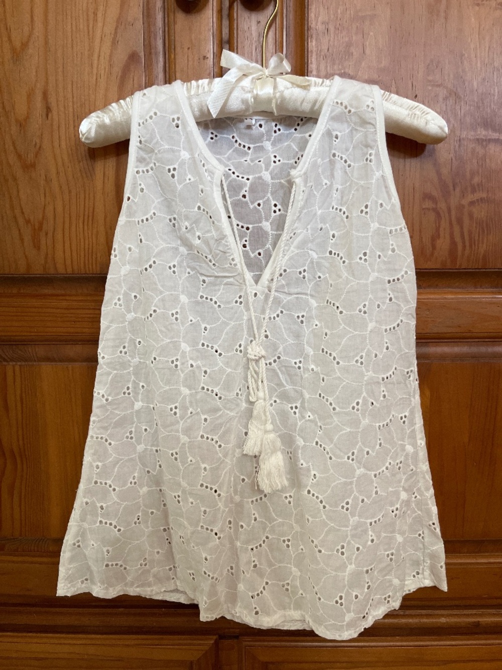 White Cotton Eyelet Blouse
